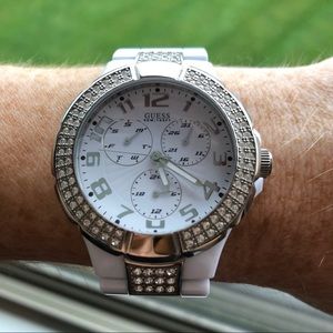 GUESS brand prism white watch